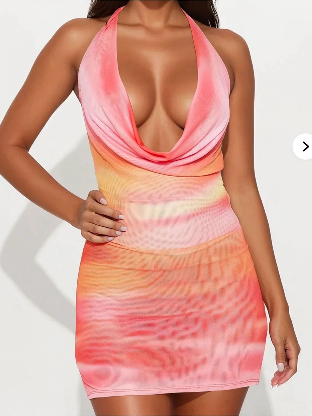 Fashion Nova Pink and Orange Mini Dress